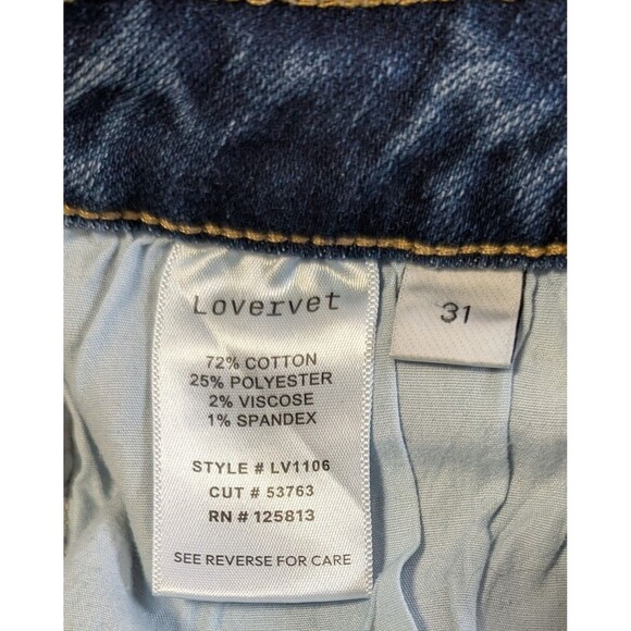 Lovervet by Vervet Women’s Size 31 Straight Leg Mid Rise Jean Blue Denim Stretch - Picture 4 of 9
